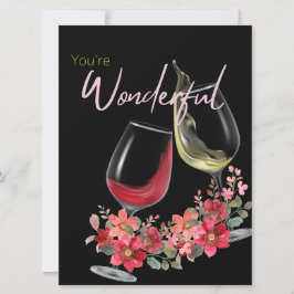 Tarjeta de estilo de vino para amigos