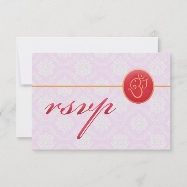Tarjeta de estilo indio Boda RSVP (Anverso)