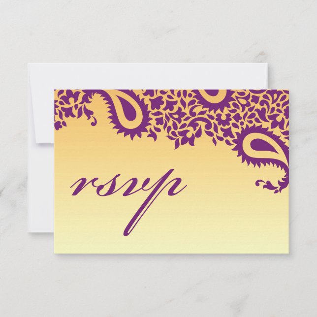 Tarjeta de estilo indio Boda RSVP (Anverso)
