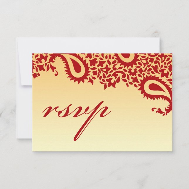 Tarjeta de estilo indio Boda RSVP (Anverso)