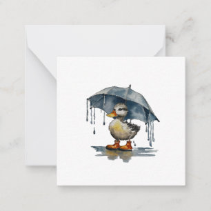 Tarjeta de estilo postal de patito esponjoso