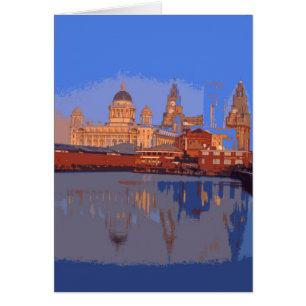 Tarjeta de estilo poster retro de Liverpool