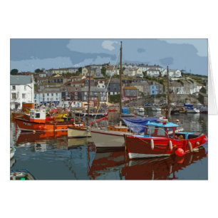 Tarjeta de estilo poster retro de Mevagissey