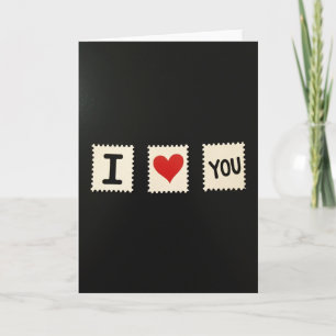 Tarjeta de estilo sello 'Te quiero'