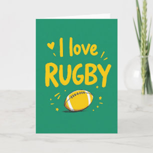 Tarjeta de estilo vibrante de amor al rugby