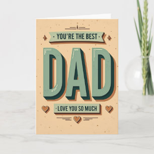 Tarjeta de estilo vintage azul turquesa para papá