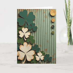 Tarjeta de estilo vintage Lucky Shamrocks