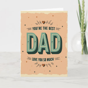 Tarjeta de estilo vintage para papá en verde menta
