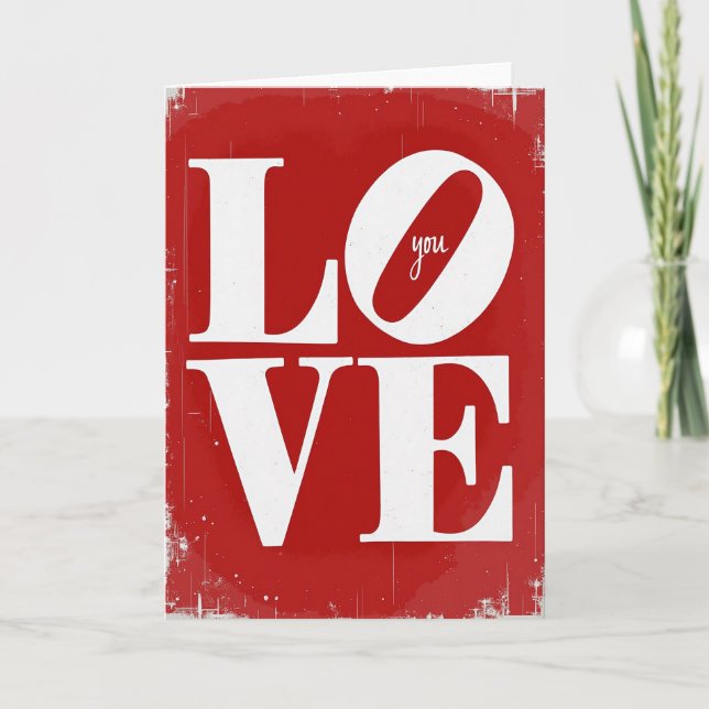 Tarjeta de estilo vintage 'Te amo' (Anverso)