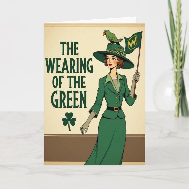 Tarjeta de estilo vintage verde (Anverso)