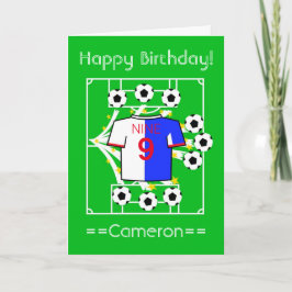Tarjeta de Estrella de Fútbol (Mitades Azul y Blan