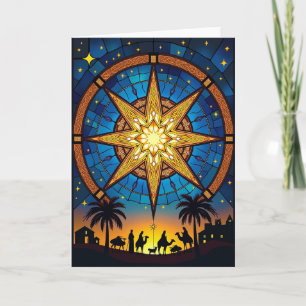 Tarjeta de estrella de vidrio emplomado