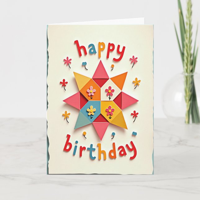 Tarjeta de Estrella Explosiva Vibrante (Anverso)