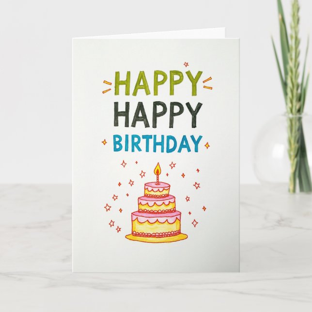 Tarjeta de estrellas de cumpleaños felices hechas  (Anverso)