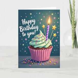 Tarjeta de estrellas de deseos de cumpleaños