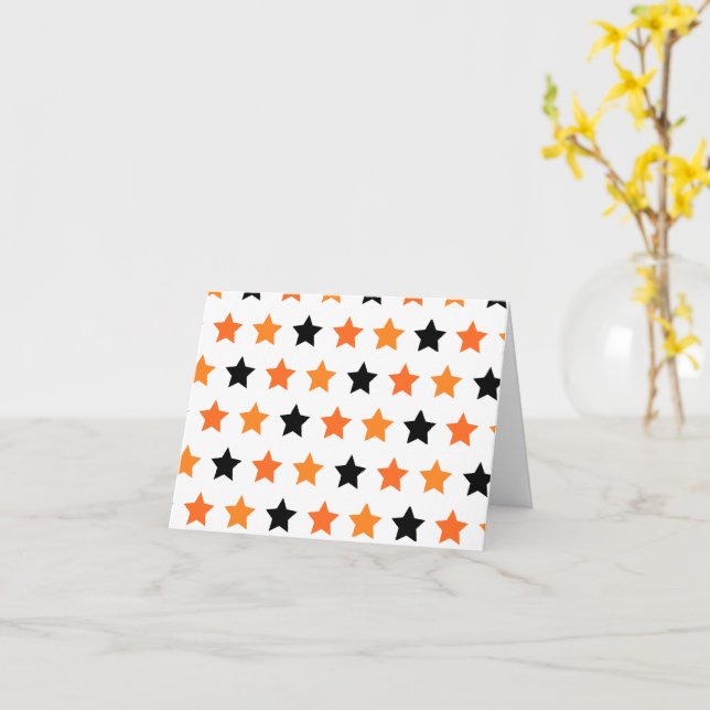 Tarjeta de estrellas de Halloween (flor amarilla)