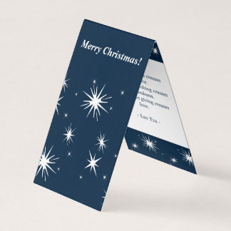 Tarjeta de estrellas de Navidades blancos-azules d