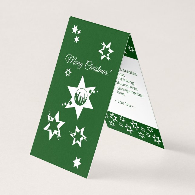 Tarjeta de estrellas de Navidades de color blanco- (Anverso)
