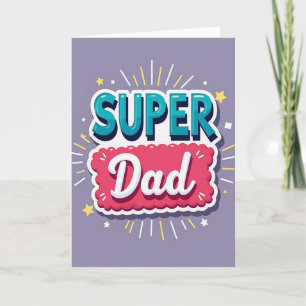 Tarjeta de Estrellas de Super Papá Verde Acuático