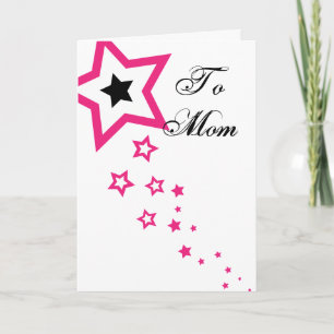 Tarjeta de estrellas negras y rosas del día de la 