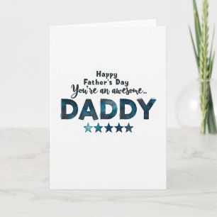 Tarjeta de Estrellas Teal de Papá Impresionante