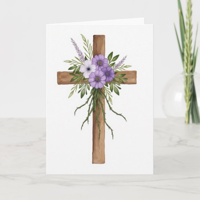 Tarjeta de estructura de madera floral (Anverso)