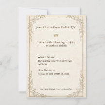 Tarjeta de estudio de la Biblia Santiago 1:9 RVR