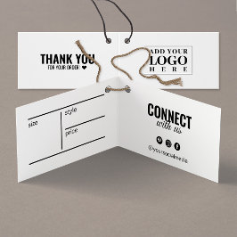 Tarjeta de etiqueta de colgamiento blanco plegable