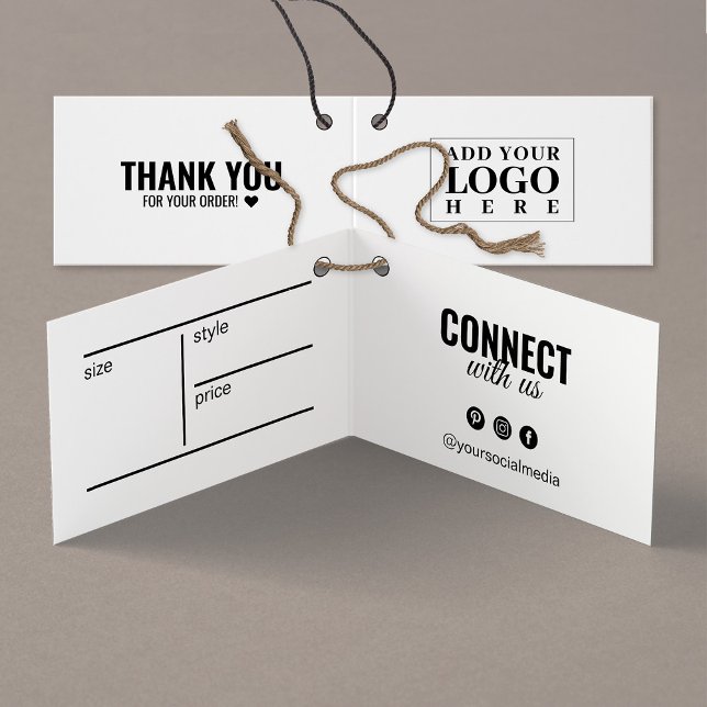 Tarjeta de etiqueta de colgamiento blanco plegable (Subido por el creador)