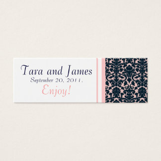 Tarjeta de etiqueta de favor de boda de la Marina