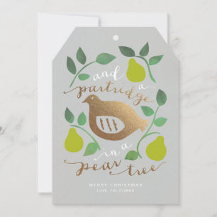 Tarjeta de etiqueta de Navidades de árbol permeabl