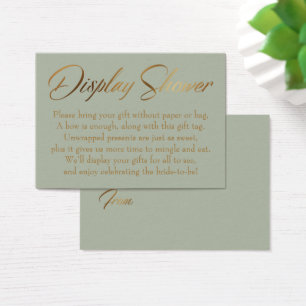 Tarjeta de etiqueta de regalo verde y oro elegante