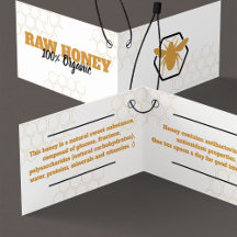 Tarjeta de etiqueta moderna plegable de color blan