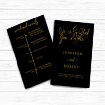 Tarjeta de eventos Gold Calligraphy boda