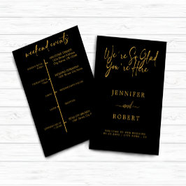 Tarjeta de eventos Gold Calligraphy boda