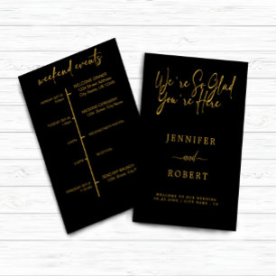 Tarjeta de eventos Gold Calligraphy boda