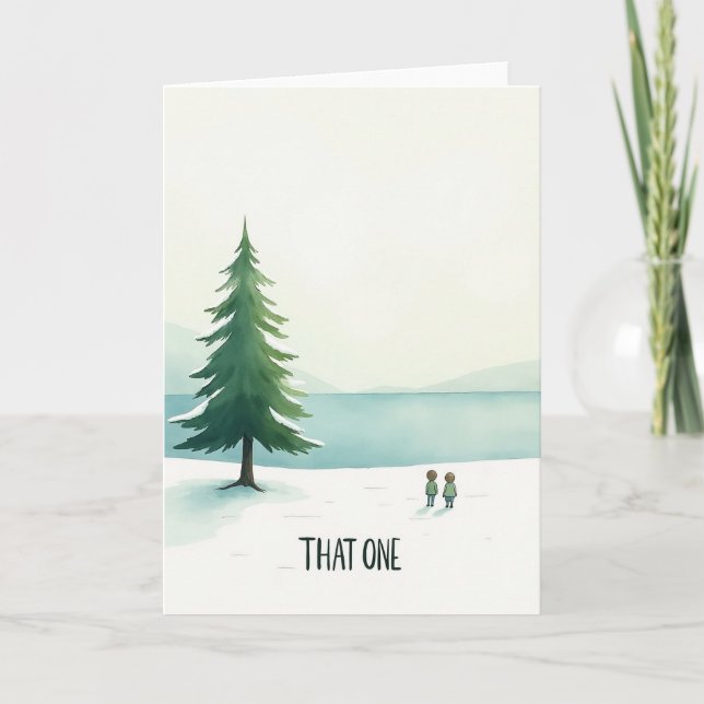 Tarjeta de Evergreen divertida (Anverso)