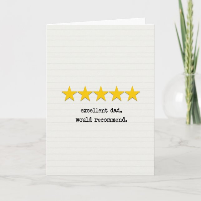Tarjeta de Excelente Papá Estrellas Doradas (Anverso)