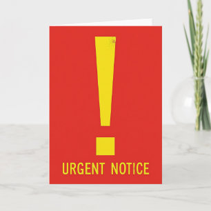 Tarjeta de exclamación de alerta roja