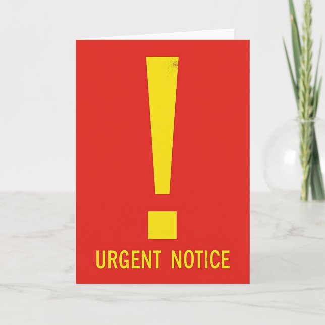 Tarjeta de exclamación de alerta roja (Anverso)
