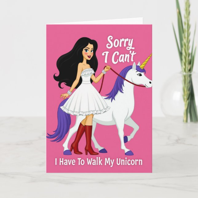Tarjeta de Excusa para Pasear al Unicornio (Anverso)