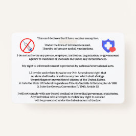Tarjeta de exención para vacunas