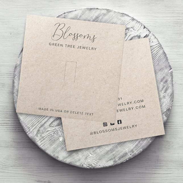 Tarjeta de exhibición de anillo de papel kraft fal (Rustic Faux Kraft Paper Ring Personalized Display Card)