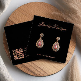 Tarjeta de exhibición de aretes con código QR Bout