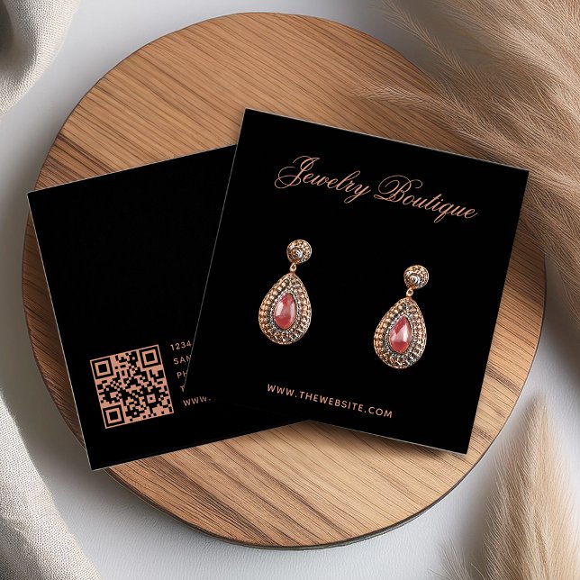 Tarjeta de exhibición de aretes con código QR Bout (Subido por el creador)