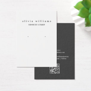 Tarjeta de exhibición de aretes con código QR Simp