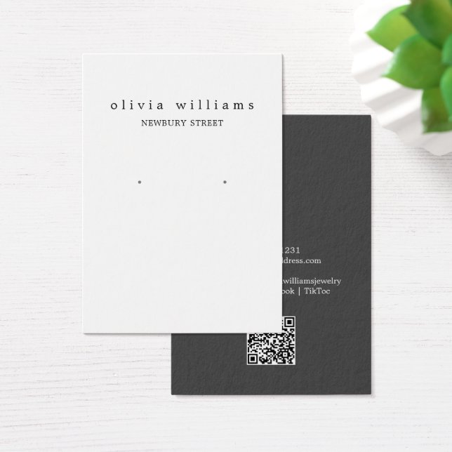 Tarjeta de exhibición de aretes con código QR Simp (Escritorio)
