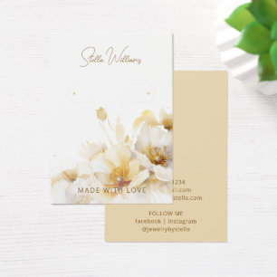 Tarjeta de exhibición de aretes de aro de flor bla