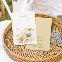 Tarjeta de exhibición de aretes de flores de oro b
