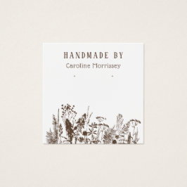 Tarjeta de exhibición de aretes de flores silvestr